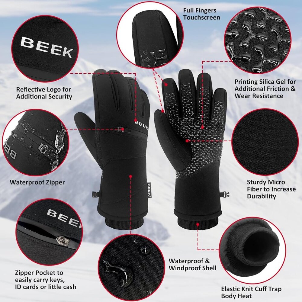 Waterproof Winter Gloves, Touchscreen Warm Gloves… - image 5